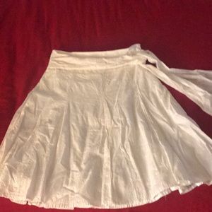 White cotton flair skirt